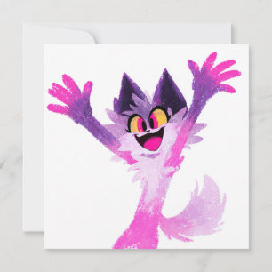Color Pop Cat Kids Party Theme Invitation