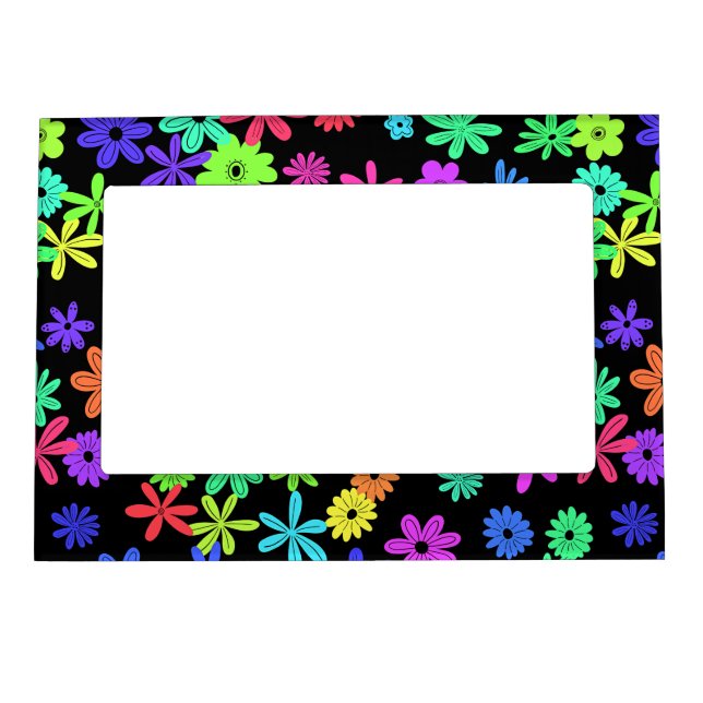 Color Pop Cute Flowers Magnetic Frame (Front)