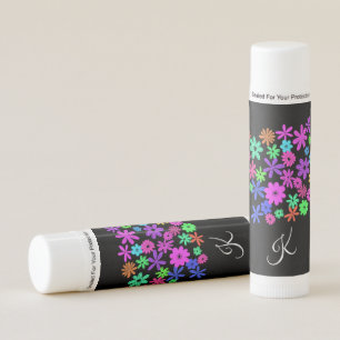 Color Pop Cute Flowers Monogram Lip Balm