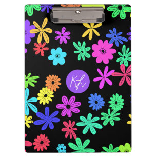 Color Pop Cute Flowers Personalized Clipboard