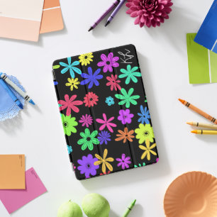 Color Pop Cute Flowers Personalized iPad Cover