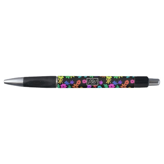 Color Pop Cute Flowers Personalized Pen (Front)