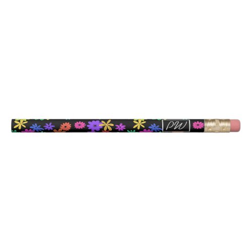 Color Pop Cute Flowers Personalized Pencil