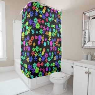 Color Pop Cute Flowers Shower Curtain