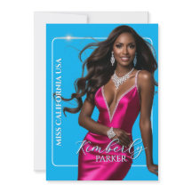Color Pop Cutout Pageant Autograph Printed Card