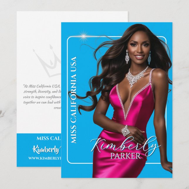 Color Pop Cutout Pageant Autograph Printed Card (Front/Back)