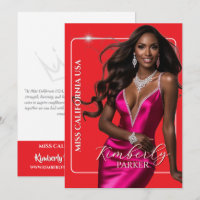 Color Pop Cutout Pageant Autograph Printed Card