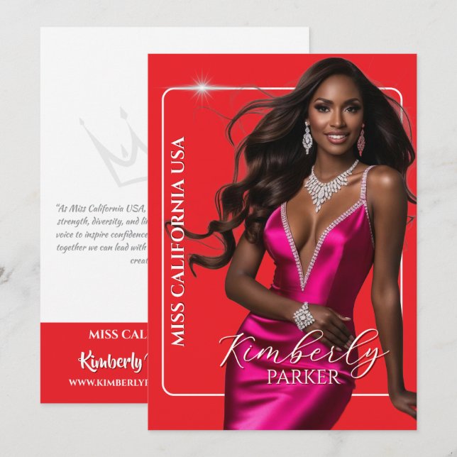 Color Pop Cutout Pageant Autograph Printed Card (Front/Back)