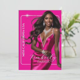 Color Pop Cutout Pageant Autograph Printed Card