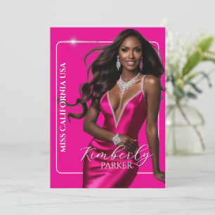 Color Pop Cutout Pageant Autograph Printed Card