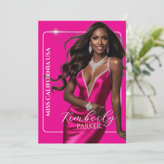 Color Pop Cutout Pageant Autograph Printed Card
