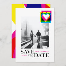 Color Pop Flat Save The Date Card