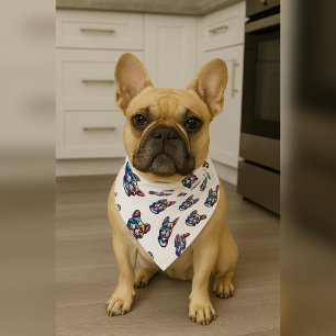 Color Pop Frenchie Face Dog Bandana