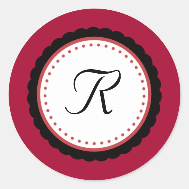 Color Pop Fuchsia Monogram Initial Sticker (Front)