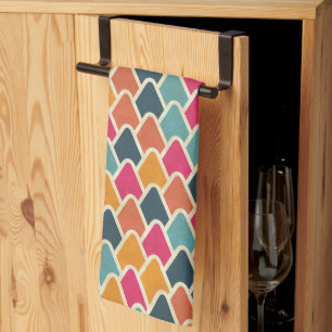 Color Pop Geometric Design – Modern Abstract Style Kitchen Towel