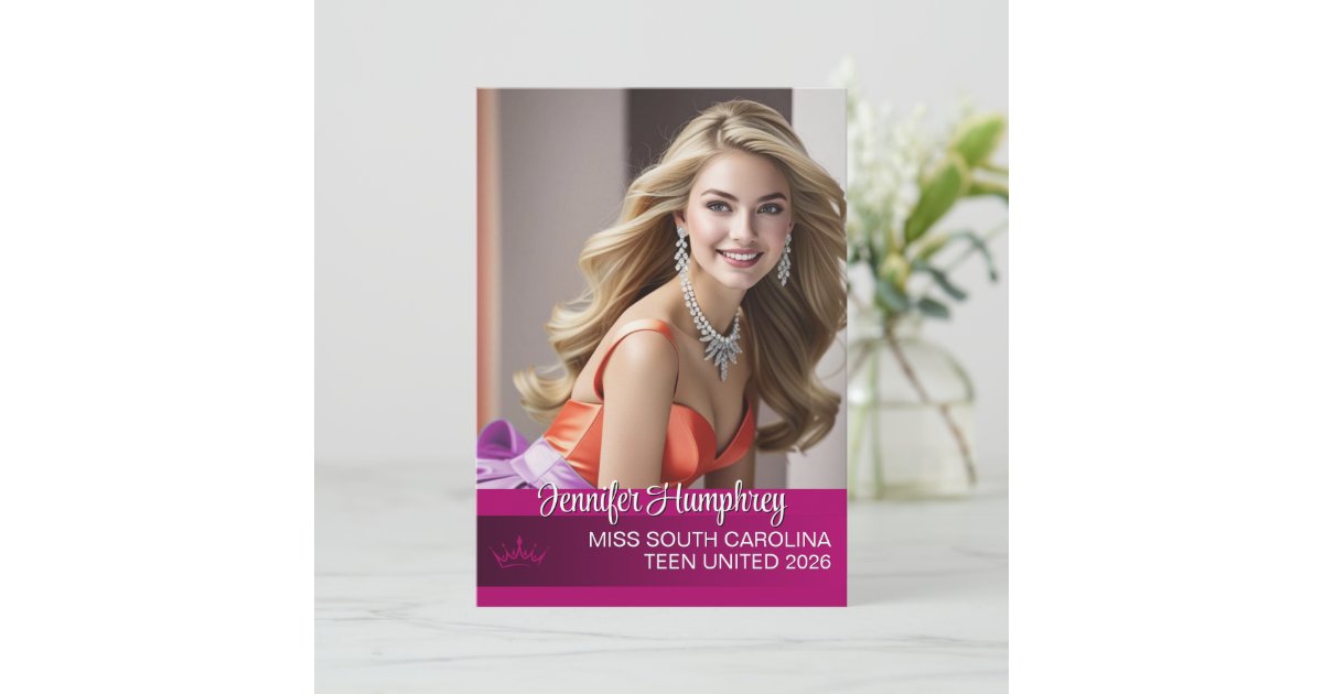 Color Pop Pageant Autograph Card | Zazzle