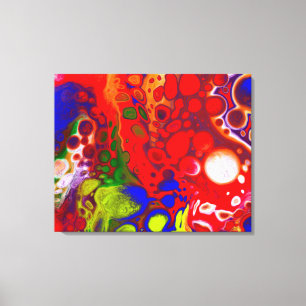 Color Pop Red Blue Fluid Art Canvas Print