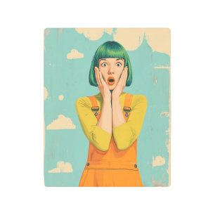 Color Pop Retro Shock Metal Print