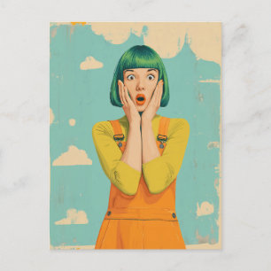 Color Pop Retro Shock Postcard