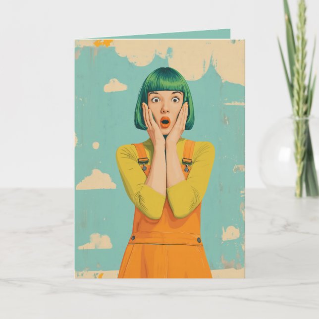 Color Pop Retro Shock Thank You Card (Front)