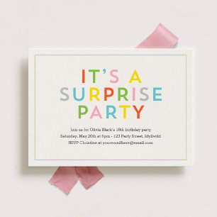Color Pop Surprise Birthday Party Invitation