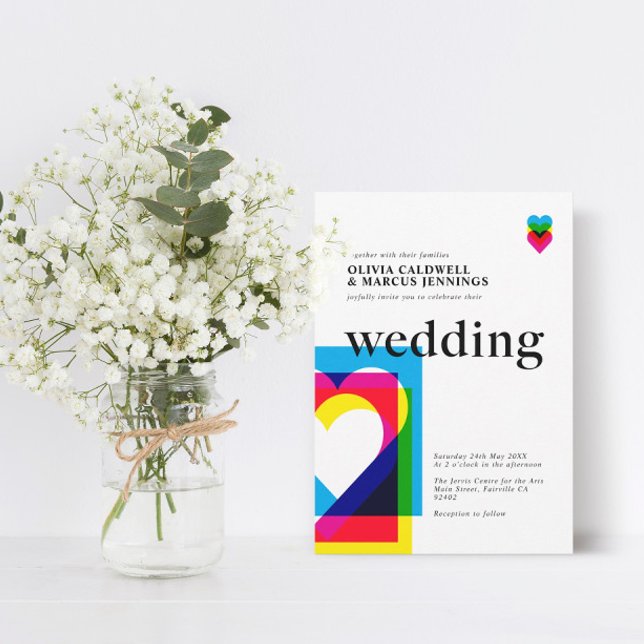 Color Pop wedding invitation card (Colour Pop Wedding Invitation Card)