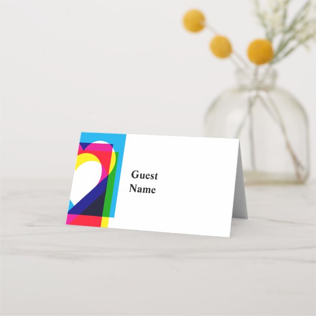 Color Pop wedding place name card  (Front)