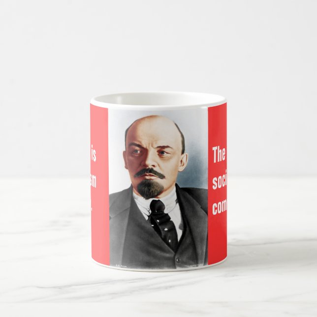 Color portrait of Lenin Coffee Mug (Center)