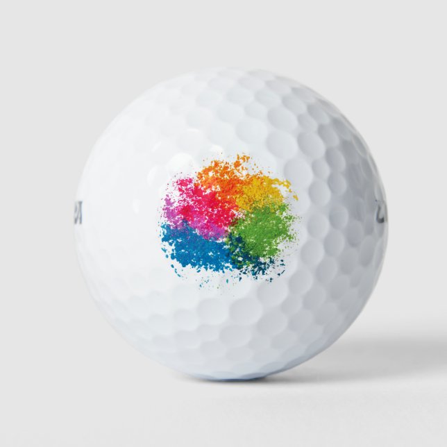 Color Powder Rainbow Golf Balls (Front)