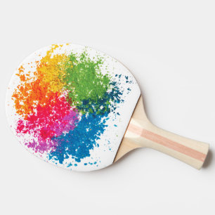 Color Powder Rainbow Ping-Pong Paddle