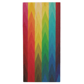 Color progression wood flash drive