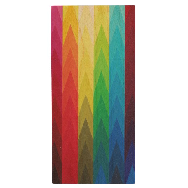 Color progression wood flash drive (Front Vertical)
