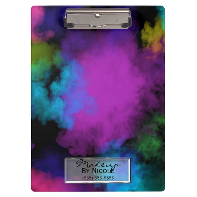 Color Puffs  Gold Makeup Eyes Lashes Personalized Clipboard (Front)