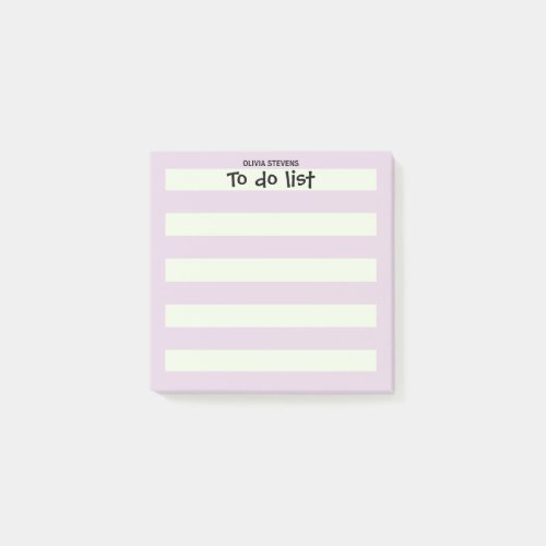 Color Purple Stripe Monogram Post_it Notes