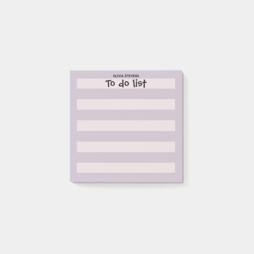 Color Purple Stripe Monogram Post_it Notes