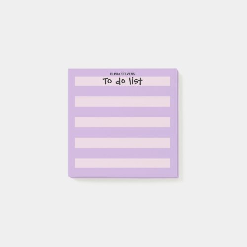 Color Purple Stripe Monogram Post_it Notes