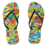 Color puzzle flip flops