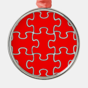 color puzzle pieces metal ornament