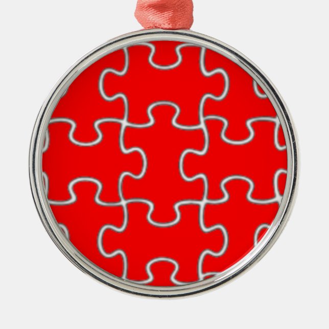 color puzzle pieces metal ornament (Front)