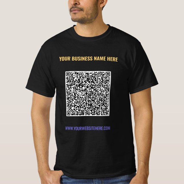 Color QR Code and Custom Text T-Shirt Template (Front)