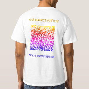 Color QR Code Custom Text Business T-Shirt Example