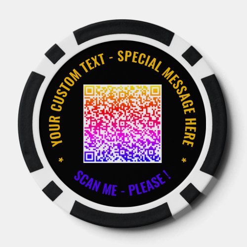 Color QR Code Custom Text Poker Chips Your Colors