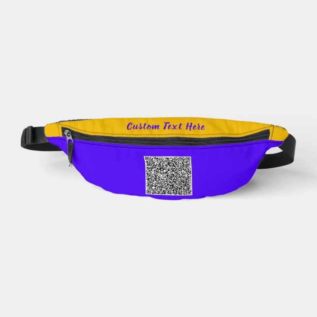 Color QR Code Fanny Pack Example with Custom Text (Front)