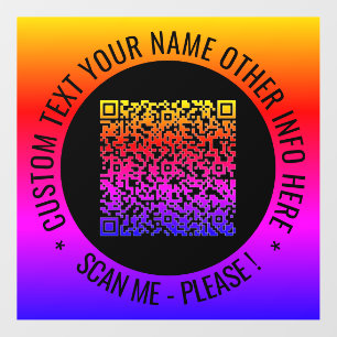 Color QR Code Scan Info Custom Text Floor Decals
