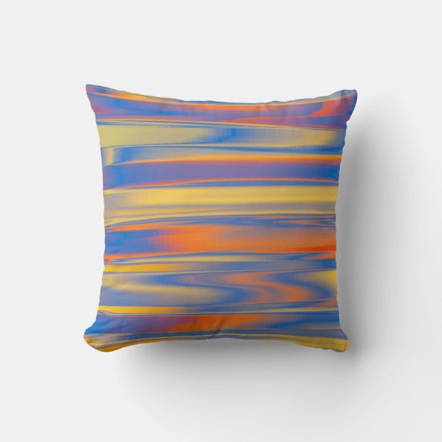 Color Rainbow Abstract Art Throw Pillow (Front)