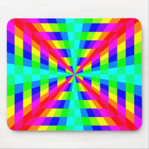 color rainbow square tunnel mouse pad