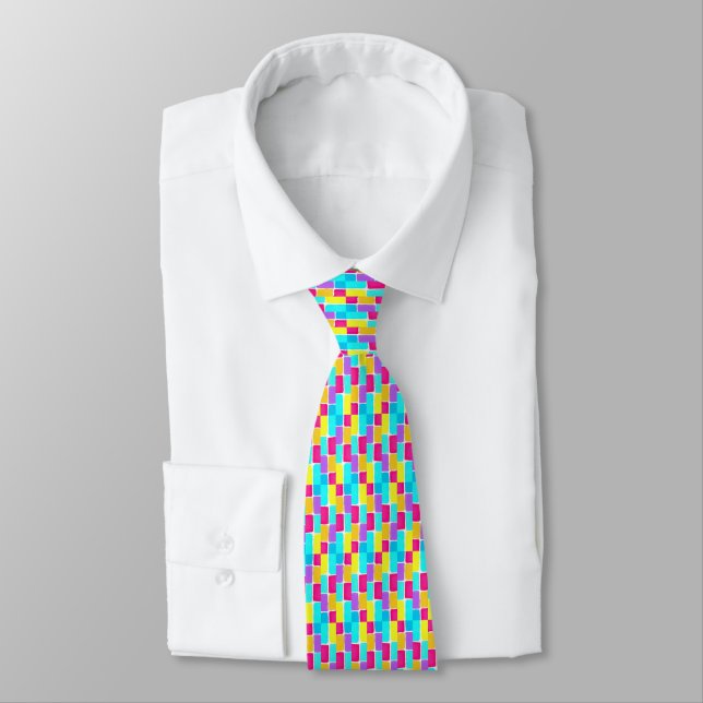 Color Rectangles Neck Tie (Tied)