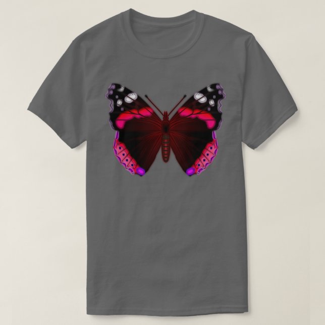 Color red admiral butterfly T-Shirt (Design Front)
