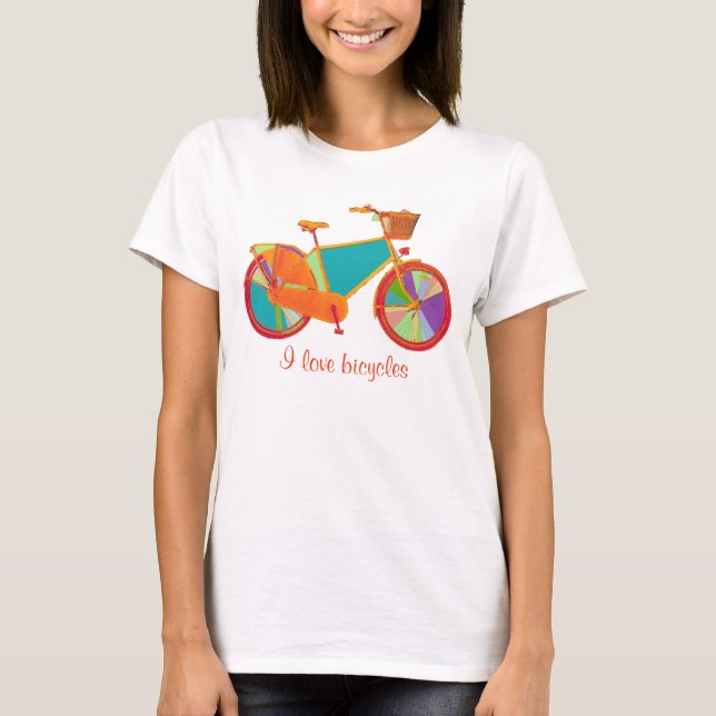 color retro bicycle T-Shirt (Front)