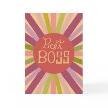 Color Retro Sunburst Boss's Day